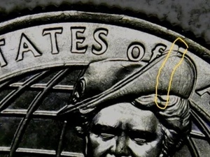 2023-P Eleanor Roosevelt Quarter Obv. die Chip Rev. Die Crack Rim to Hair....A24 - Picture 1 of 6