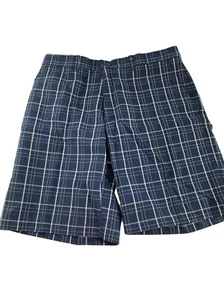 PGA Tour Herrenshorts Größe 34 marineblau weiß kariert Scorecard Taschen neu - Bild 1 von 6