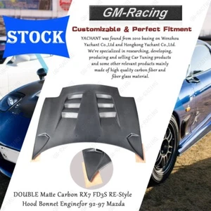 【STOCK】DOBLE Carbono Mate RX7 FD3S Capó Capó Motor para 92-97 Mazda - Imagen 1 de 24