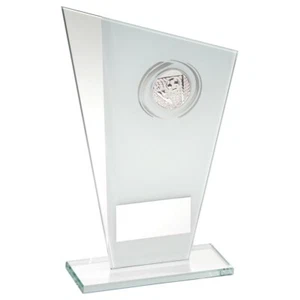 White/Silver Glass with Interchangeable Insert - Free Engraving - 3 Sizes - Picture 1 of 4