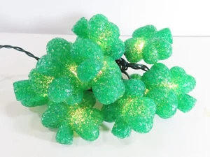 Melted Plastic Popcorn Shamrock Covers Mini Light Set St Patricks Day C1883 - Picture 1 of 5