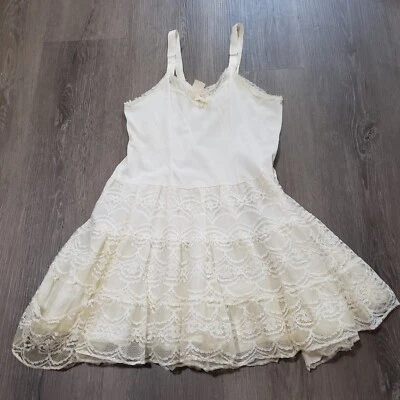 De Colección Años 60 Su Majestad Niñas 6X Enagua Crema Sin Cordones Nylon Doble Falda DAÑO Foto 1 de 4