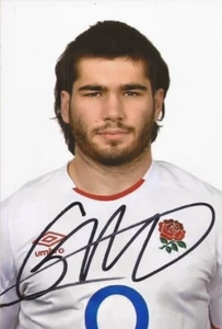ENGLAND & LEICESTER TIGERS RUGBY: GEORGE MARTIN SIGNED 6x4 PORTRAIT PHOTO+COA - Picture 1 of 1