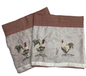 2 Waverly Home Classic’s Curtain Valances Country Farmhouse Embroidered Rooster - Picture 1 of 8