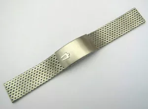 BULOVA STAINLESS STEEL bracelet flat ends 19/162 mm number 10071 NOS Swiss Made - Picture 1 of 7