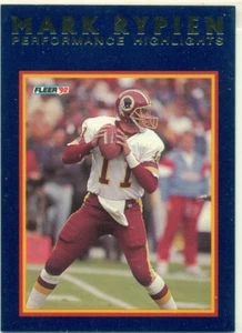 NFL - FOOTBALL INSERT TRADING CARD - PERFORMANCE HIGHLIGHTS - MARK RYPIEN - Bild 1 von 2