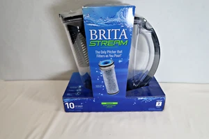 Brita Large Stream Filter Plastic 10-Cup Water Filter Pitcher NEW Sealed - Picture 1 of 9