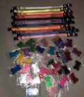 Lot Of 11 Collars + 50 Metal Tag Rainbow Snap Id Small Dogs Puppies, Adjustable