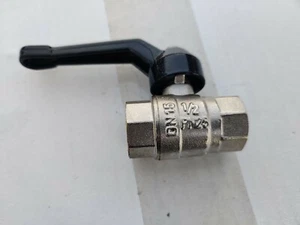 GMR 08ACCNY190 1/2" FNPT Nickel Plated Brass Ball Valve 1/4 turn metal handle - Picture 1 of 8