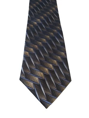 Nuevo con etiquetas Corbata para el Cuello Platinum Designs Diseñador Para Hombres Lujo Gris Azul Geométrico Negocios Foto 1 de 4