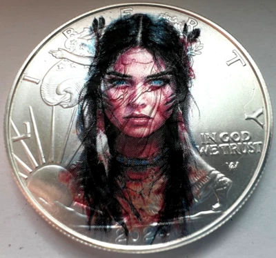 Indian Princess - Native American Silver Eagle 1oz .999 Silver Dollar Coin - Image 1 of 4
