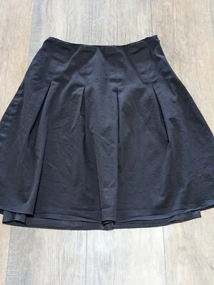 Tahari Skirt Womens 6 Black Pleated Knee Length Lined Casual Zip A Line - Image 1 of 4