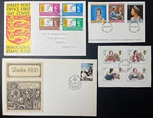AG Grate Britain Elizabet II. Jersey 2 envelopes and 2 cards with stamps. - Picture 1 of 1