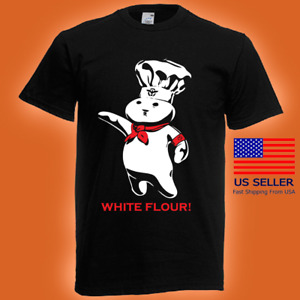 Pillsbury Doughboy dessin animé farine blanche T-shirt homme noir