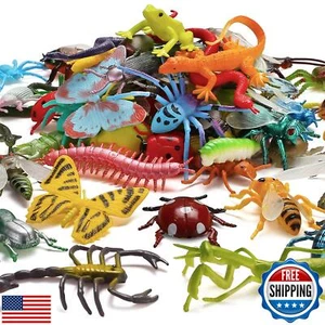73 Pack Plastic Fake Mini Bugs Set, Realistic Insects Toy for Kid, Colorful A - Picture 1 of 5