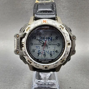 Casio Pro Trek PRT-500 Watch Men 48mm Analog Digital Gray Tone Round New Battery - Picture 1 of 11