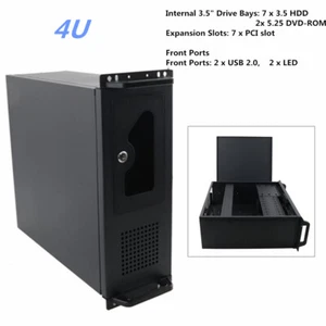 Case computer server industriale montaggio su rack 4U doppia porta USB 2 con tasti - Foto 1 di 12