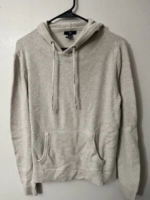 Sudadera con Capucha Gap Mujer Mediana Beige Tejido Inverso Canguro Bolsillo Cordón Foto 1 de 4