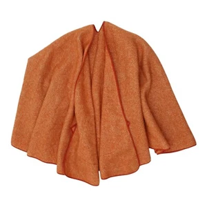 Capa naranja vintage para mujer | Chal informal elegante de lana sobre el hombro estilo boho - Imagen 1 de 3