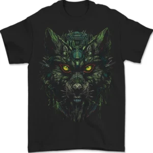 Cyber Wolf Werewolf Lycan Mens T-Shirt 100% Cotton - Picture 1 of 2
