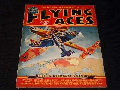 1939 DECEMBER FLYING ACES MAGAZINE - WWII IN AIR FRONT COVER - E 6319 Foto 1 de 2