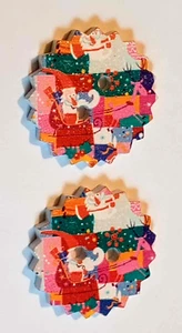 2 Santa Sewing Buttons Crafting Flat Wood 2 Hole 7/8" - Picture 1 of 2
