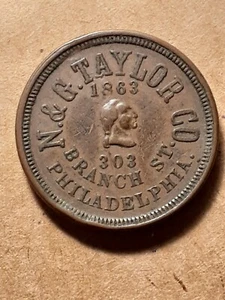 1863 CWT   N.&G. TAYLOR CO.   303 BRANCH ST. PHILADELPHIA. - Picture 1 of 2