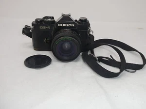 VINTAGE CHINON CE-4 35mm FILM CAMERA JAPAN W/MAKINON LENS 28mm F2.8 - Picture 1 of 10