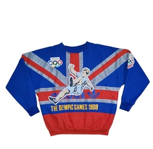 Vintage 80s adidas London Olympics Sweatshirt Crewneck Large Rare - Picture 1 of 2