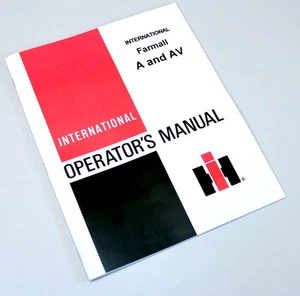 Farmall A Av Tractor Owners Operators Manual International Maintenance - Picture 1 of 6