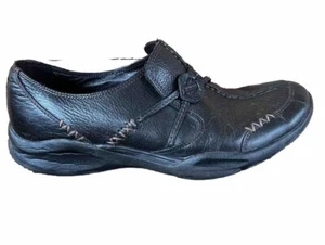 Clarks Wave Walk Womens Loafers Size 7.5M Black Leather Slip On Comfort Shoes - Picture 1 of 9