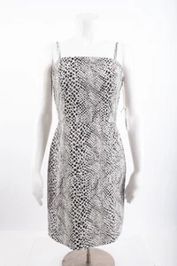 Fifteen Twenty Women Sheath Dress L Black White Animal Print Spaghetti Strap NWT - Picture 1 of 6