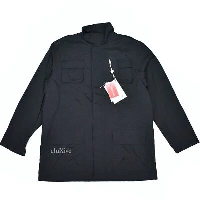 NUEVO CON ETIQUETAS $1265 Versace Clásica Negra Impermeable Chaqueta de Campo Lluvia Para hombres L AUTÉNTICA Foto 1 de 4