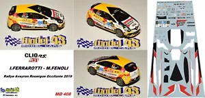 DECAL 1/43 CLIO RS R3T - (Ferrarotti) 46° 2019 Aveyron Rouergue Occitanie Rally - Picture 1 of 1