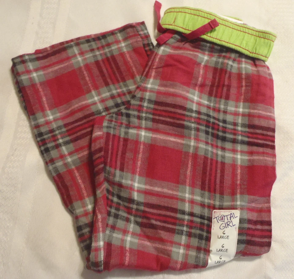 TOTAL GIRL talla 4 5 6 o 6X elección PIJAMA CUADROS FRANELA ALGODÓN PANTALÓN SALÓN NUEVO CON ETIQUETAS Foto 1 de 1