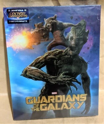 GUARDIANS OF THE GALAXY Blu-Ray 3D+2D BLUFANS Lenticular Rocket Groot STEELBOOK - Image 1 of 4