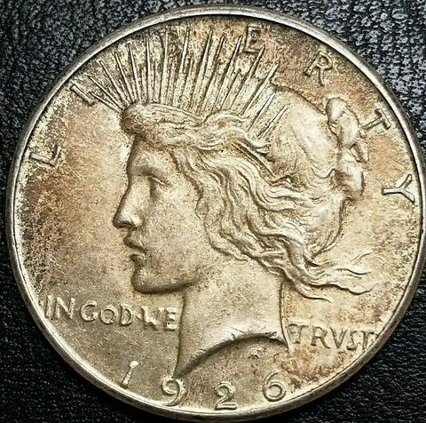 1926 S Peace Silver Dollar Early Liberty .900 Fine Silver Toned $1 MS Round Coin Cover