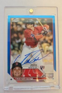 Triston Casas 2023 TOPPS CHROME ROOKIE TRUE BLUE REFRACTOR RC AUTO /150 Red Sox