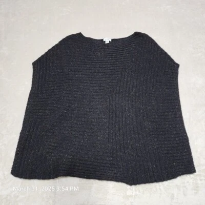 Pure J Jill Black Sweater Vest Tunic XS/S Poncho Ribbed Sleeveless Wool Blend - Image 1 of 4