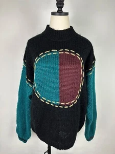 Suéter Tejido Grueso Años 90 De Colección MUJER M Cuello Imitado Arte Moderno Western Tono Joya - Imagen 1 de 14