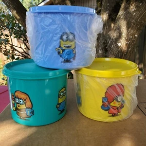 Tupperware Minions Mini Canister Set Lunch Snacks NEW - Picture 1 of 3