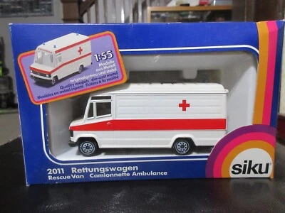 1:55 Vintage Siku Mercedes-Benz 809D ambulancia furgoneta de rescate ambulancia 2011 Foto 1 de 4