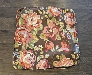IKEA Brown Floral Arden Ros Ruched Edge Throw Pillow Cover Case Sham - Picture 1 of 5