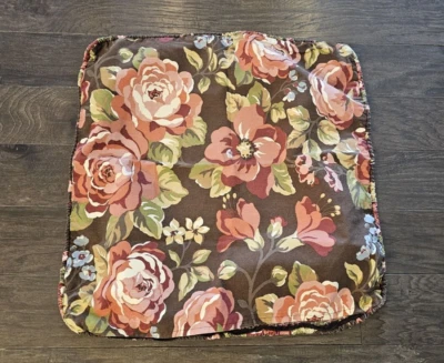 IKEA Brown Floral Arden Ros Ruched Edge Throw Pillow Cover Case Sham - Image 1 of 4