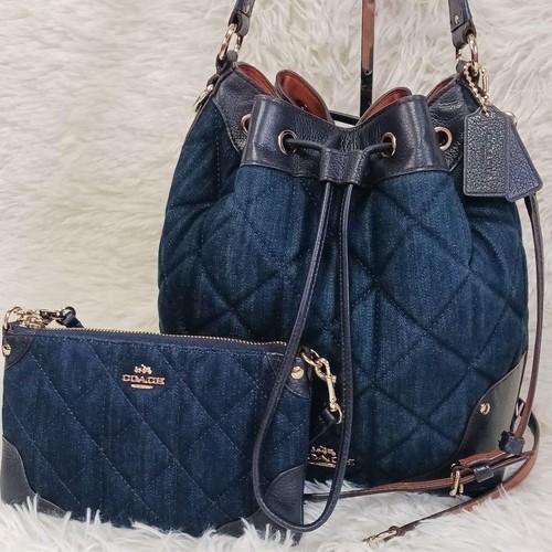 COACH F37242 F65226 Coach 2 vie denim trapuntato coulisse marsupio incluso