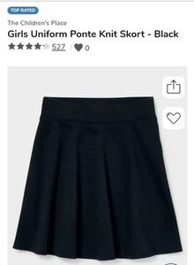 Girls Children's Place Uniforms Ponte Skort Set Size 16 (4) Black & (1) Gray - Picture 1 of 9