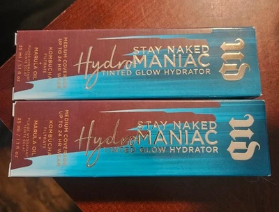 (2) URBAN DECAY STAY NAKED HYDROMANIAC TINTED GLOW HIDRATOR 90-Ultra Profundo 1.1 OZ Foto 1 de 3