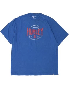 HURLEY Mens Graphic T-Shirt Top 2XL Blue Cotton DD39 - Picture 1 of 4