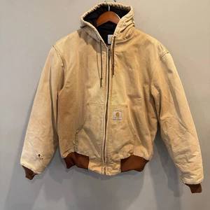 Giacca da lavoro Carhartt Thrashed vintage trapuntata in flanella Lrg J04 marrone Union Made - Foto 1 di 14