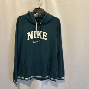 Nike Sportswear Varsity Pullover Hoodie Sweatshirt Blue Green XL #607 - Picture 1 of 13